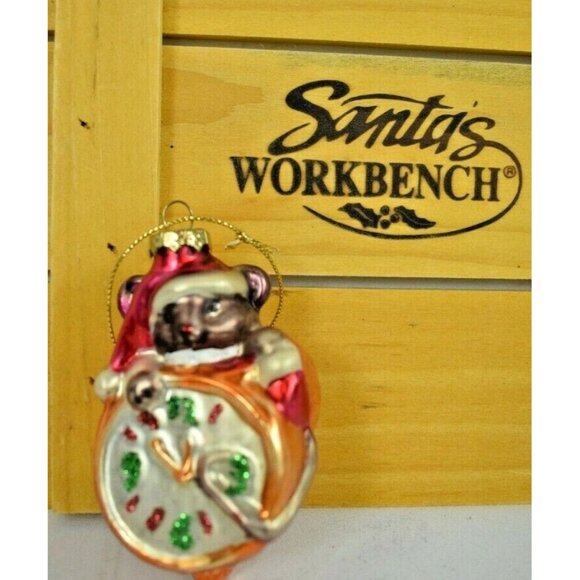 Santa's Workbench Holiday Christmas Ornament 6 Piece Set with Wooden Box - Picture 5 of 9